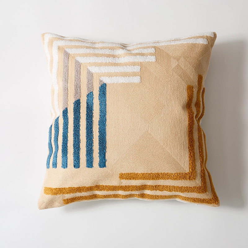 Square Colorful Geometric Pillow