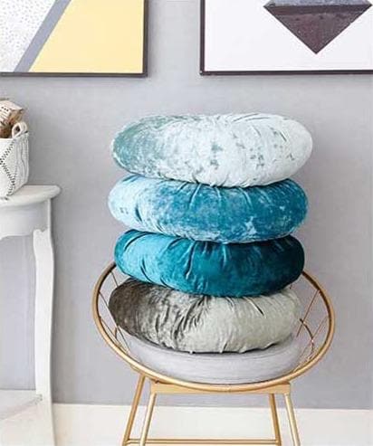 European Style Round Solid Seat Cushion Velvet Fabric Back Cushion Sofa Pillow Bed Pillow