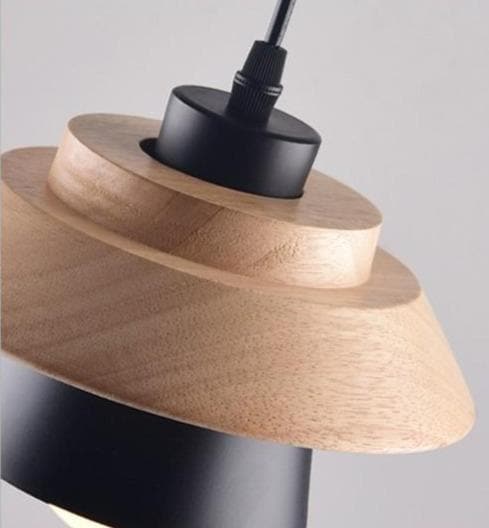 Wood and Metal Layered LED Pendant