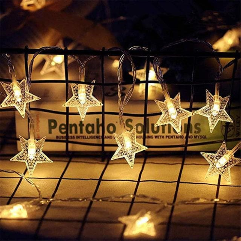 Fairy LED Lights Battery and USB for Outdoors / Indoors 5M 10M star shape string