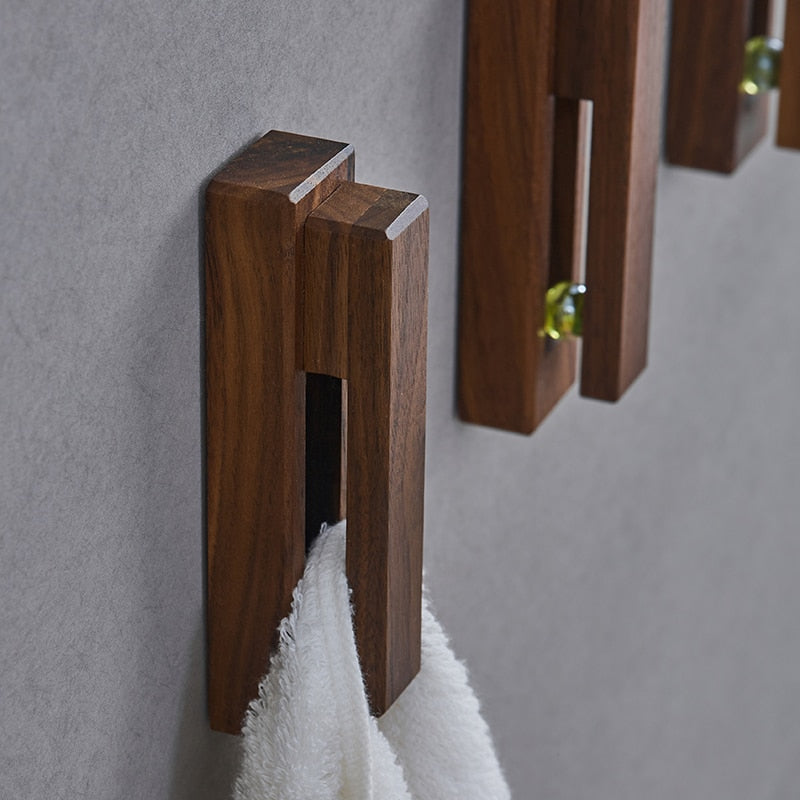 Wooden Towel Hook Holder for Storage Hanger Rack for Home Organizer