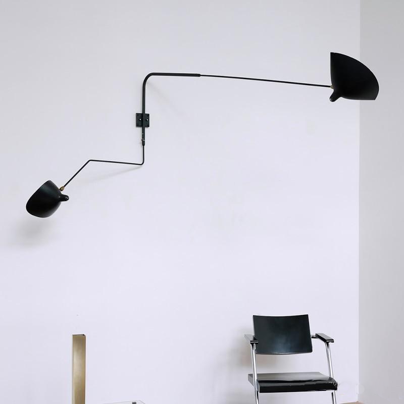 Serge Mouille replica industrial wall lamp with swing arms