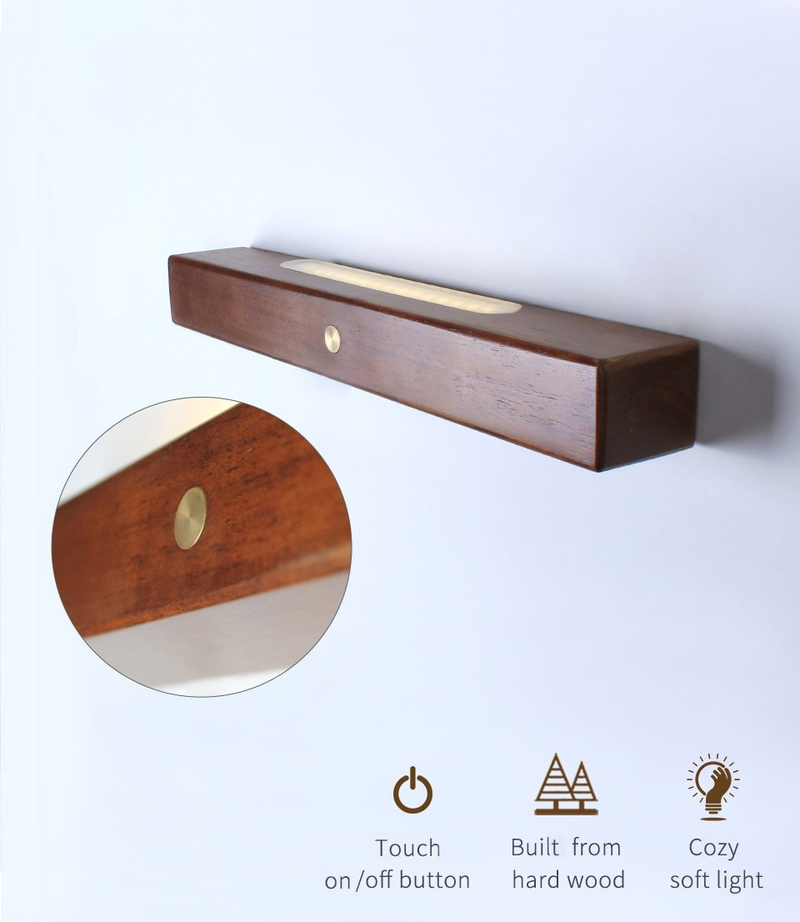 Linear Wall Sconce brown wood
