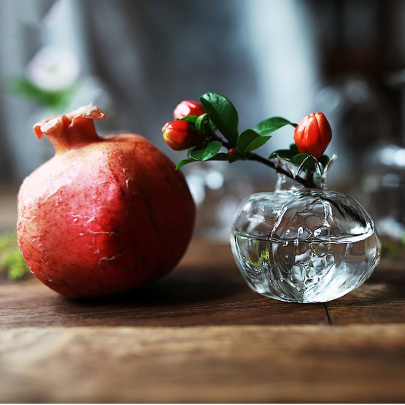 Handmade Transparent Pomegranate Glass Vase