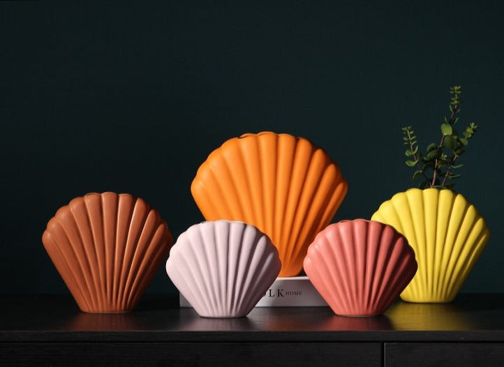 seashell shape ceramic porcelain vase