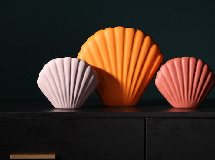 seashell shape ceramic porcelain vase
