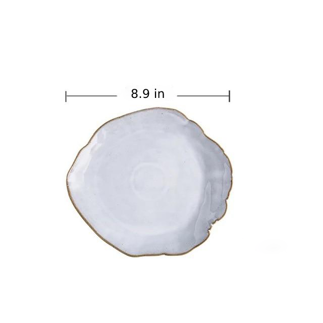 White & Blue Shell Porcelain Plates & Bowls