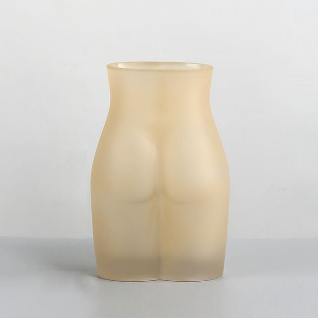 body sculpture transparent tinted glass vase
