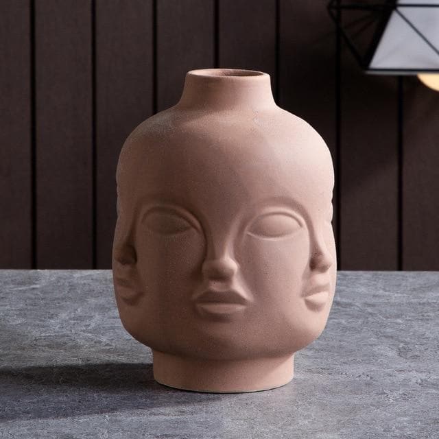 Designer Boho Ceramic Face Planters for Home Garden & Decor Dora Maar Jonathan Adler Terracotta