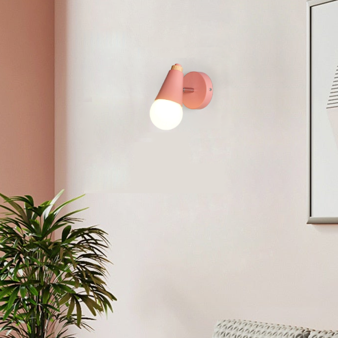 pink cone sconce wall lamp