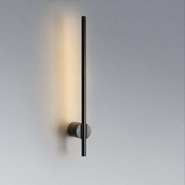 linear metal glass black wall lamp