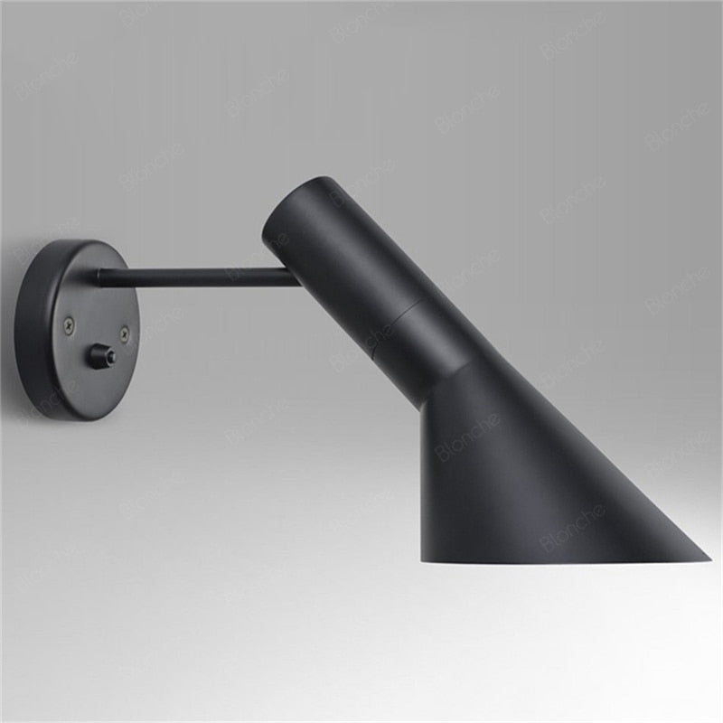 tilted aluminum black white modern wall lamp
