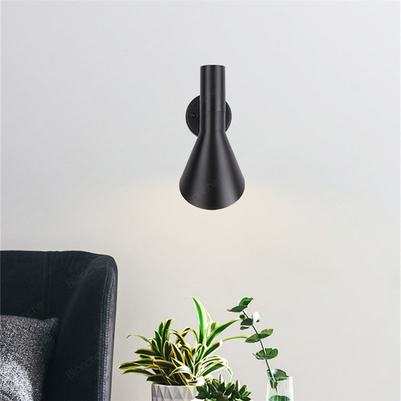 tilted aluminum black white modern wall lamp