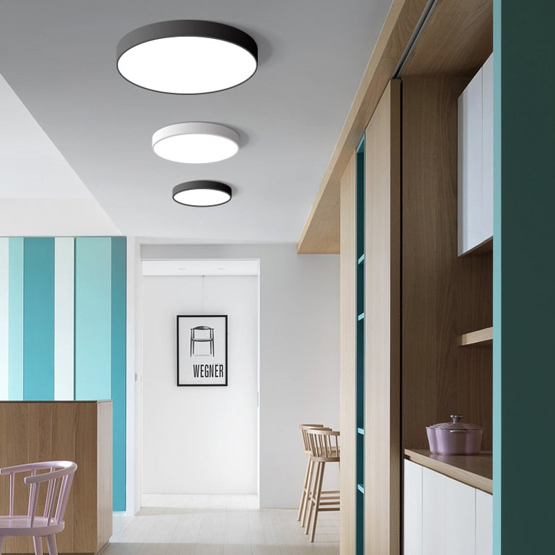 round pvc monochrome ceiling LED lamp