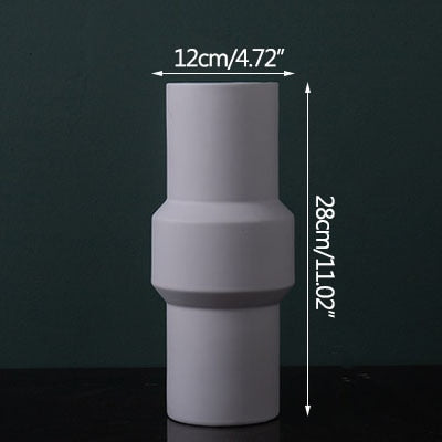 sculptured cylinder grayceramic vase