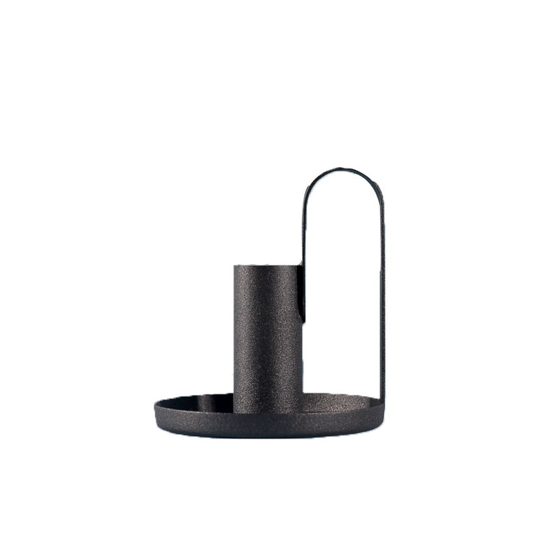 round black candlestick holder