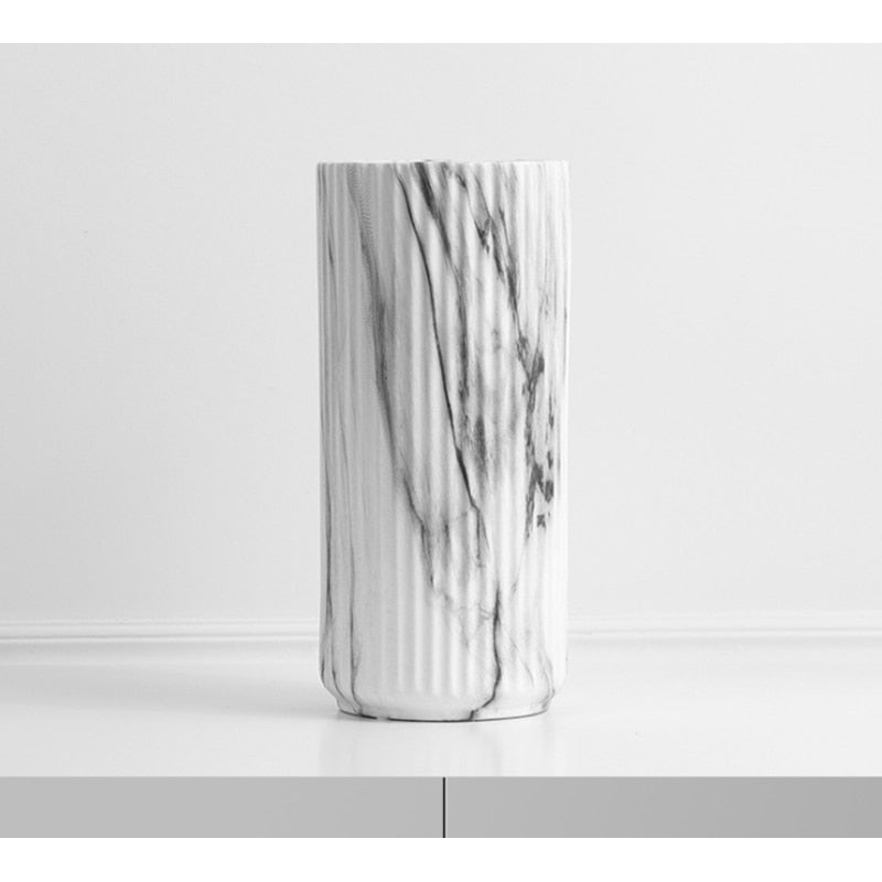 cylinder marble Ceramic Porcelain flower vase