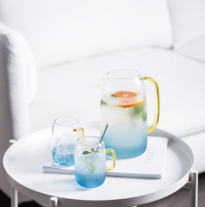 Glass Pitcher And Cup, High Borosilicate Glass Water Pitcher And