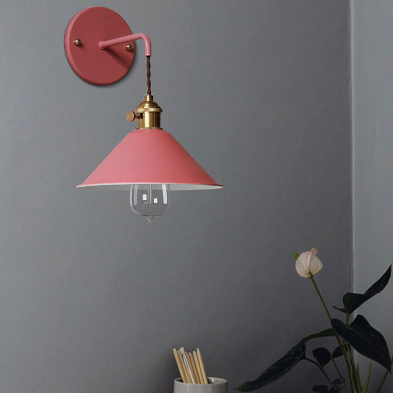 Vintage Farmhouse Colored Metal Wall Lamp