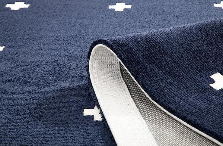 Rectangle Blue cross Floor mat