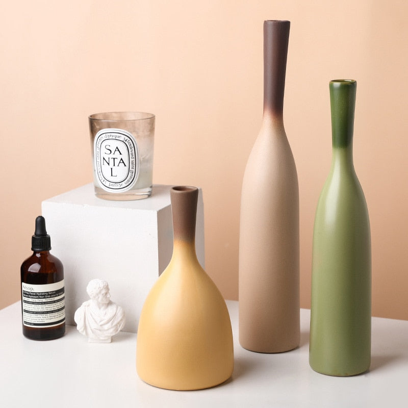cylinder round ceramic decorative vase