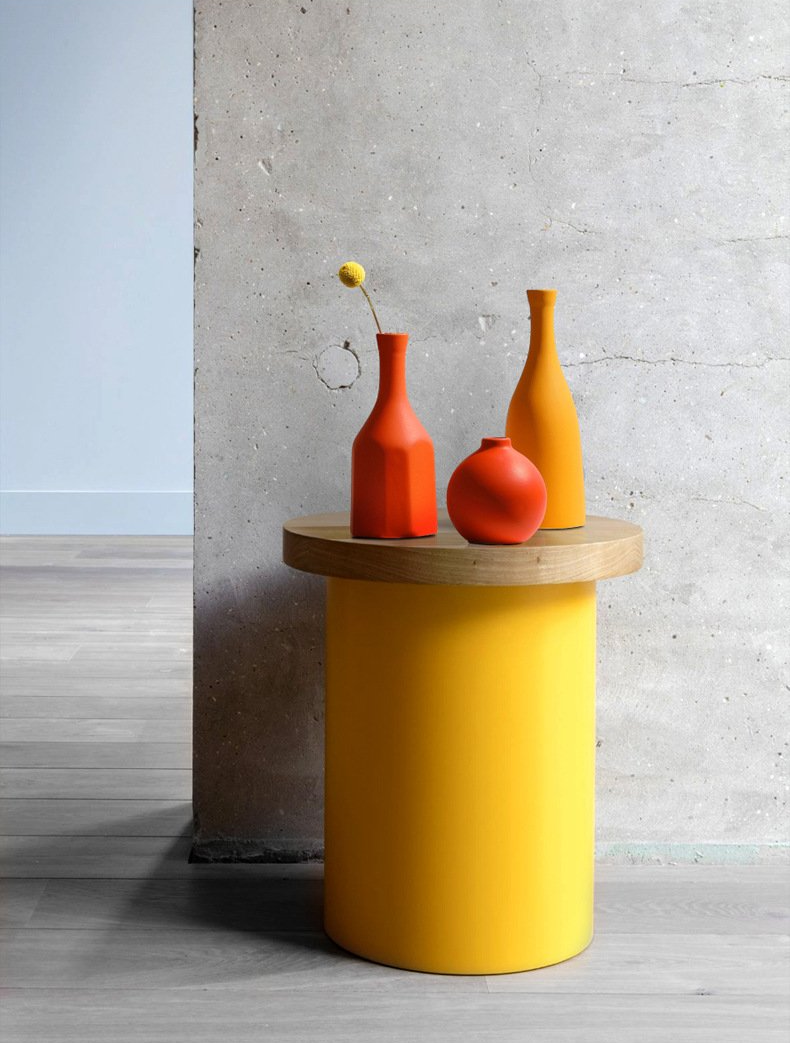 ceramic orange yellow decoration vase