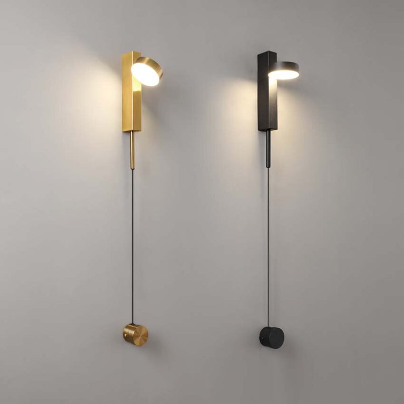 Vertical Rectangle Gold Black Iron Painted Wall Light