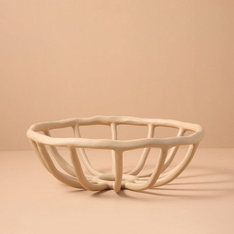 round caged woven pattern hollow bowl container