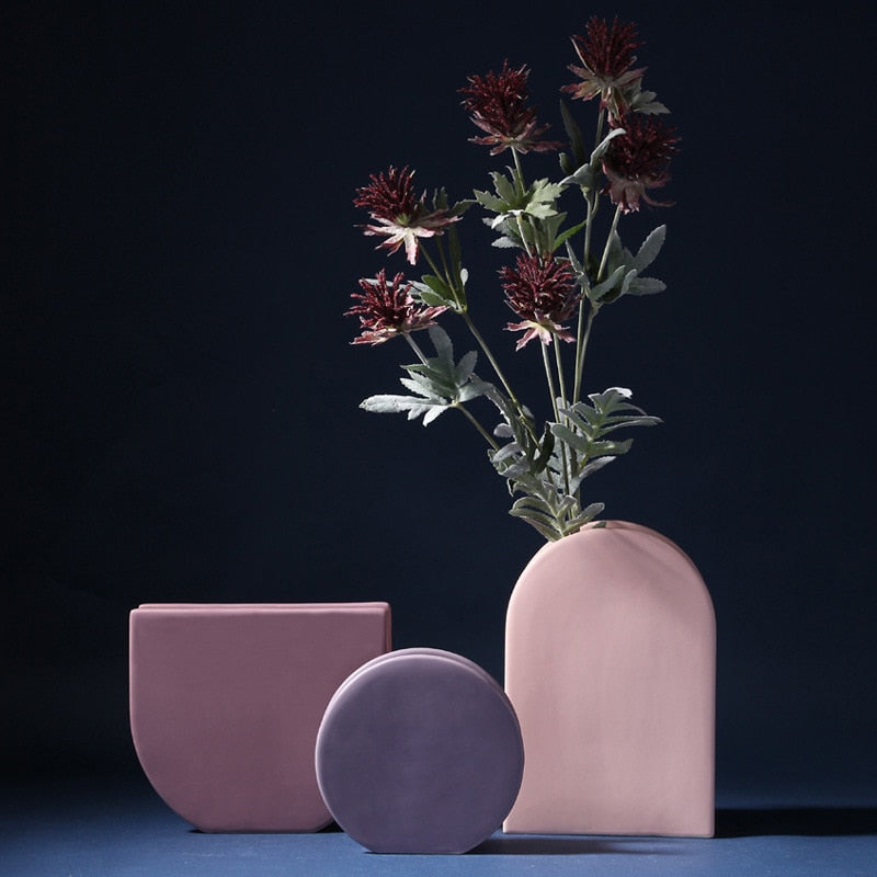Modern Ceramic Handmade Geometric Shape Vase
