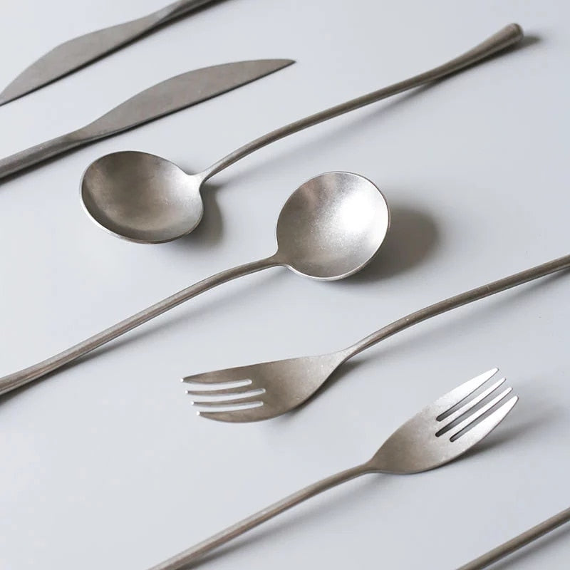 stainless steel metal cutlery set