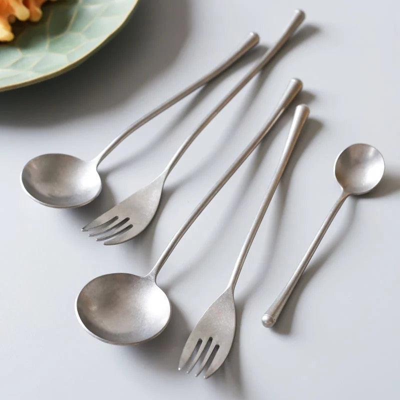 stainless steel metal cutlery set