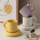 Ceramic Porcelain Hand painted pastel color mug and plate set