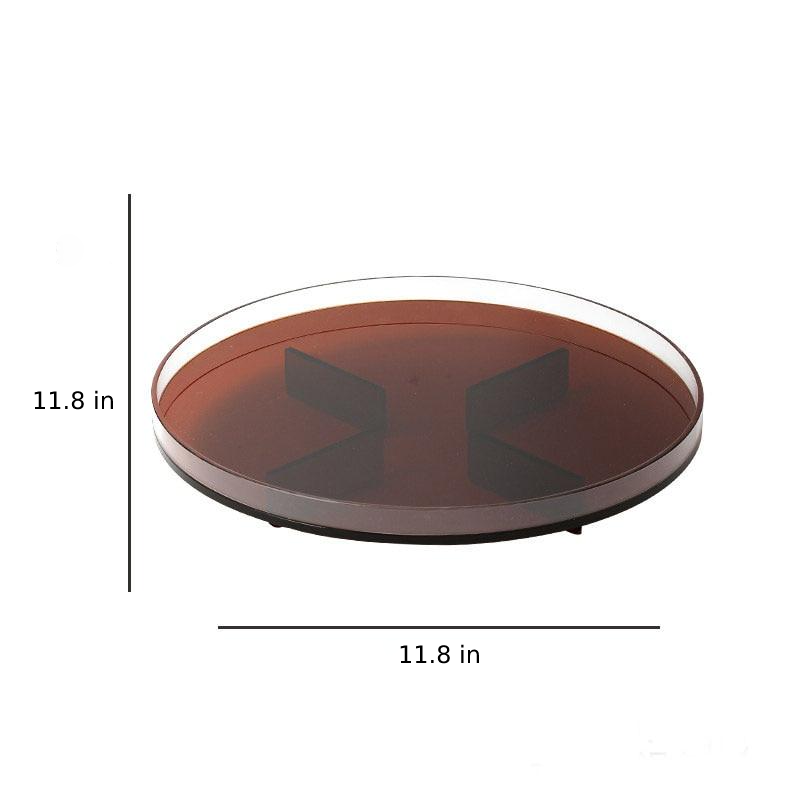 round acylic brown tray