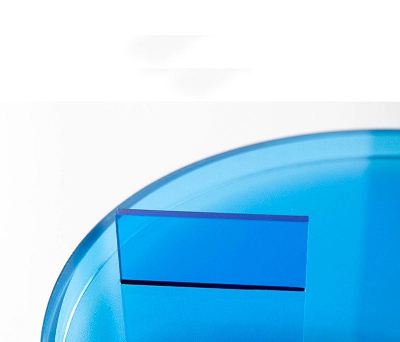round acylic blue tray