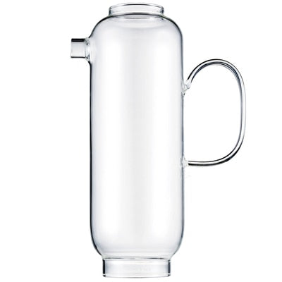 tall round clear glass pitcher