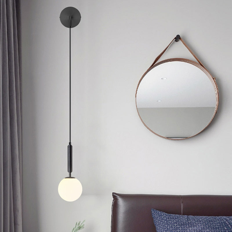 Poiret Series Brass & Glass Globe Hanging Wall Lamp