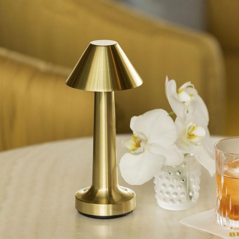 Neoz gold cordless touch sensor iron gold table lamp