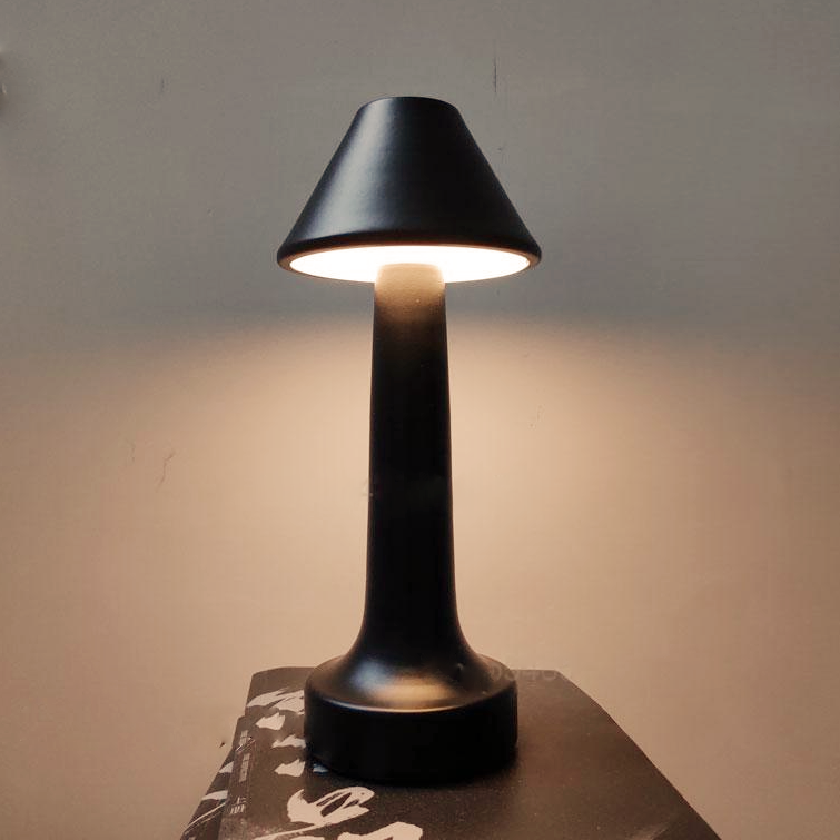 Neoz black cordless touch sensor iron black table lamp