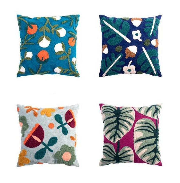 Square Colorful Floral Pillow