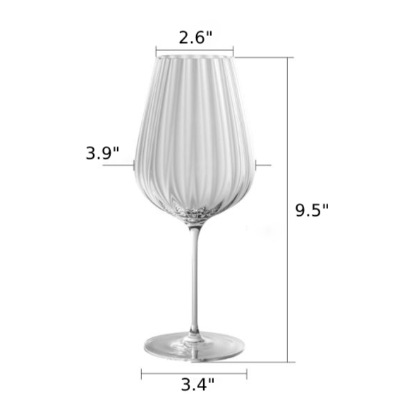 tall round rippled clear glass