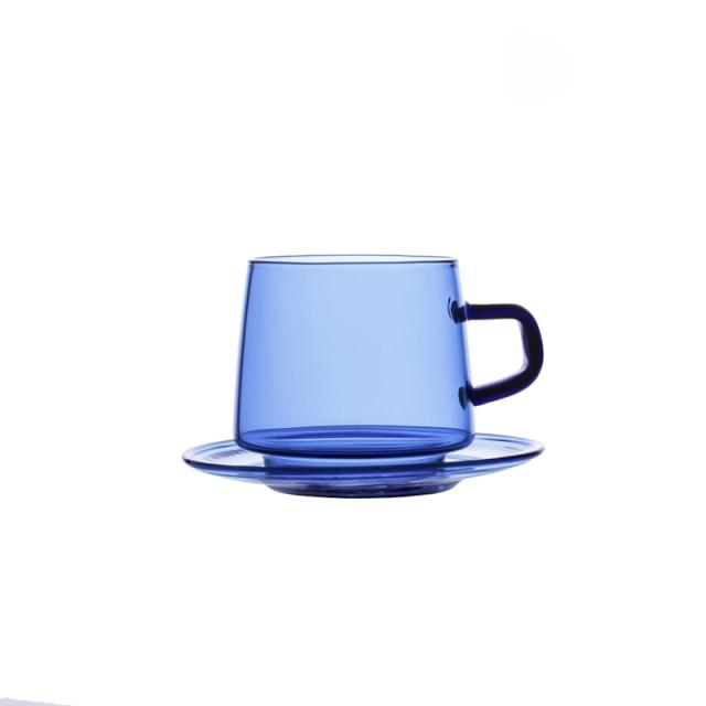 blue glass tea cup