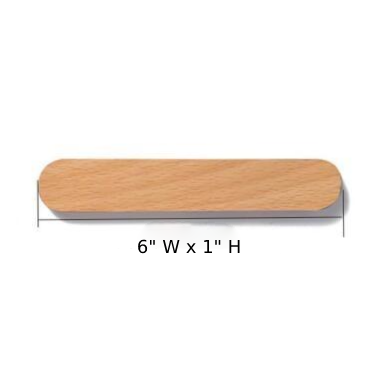 rectangular oblong beech wood wall key holder