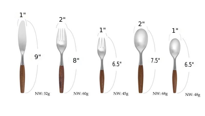 Only Natural Stainless Steel and Wood Flatware Set