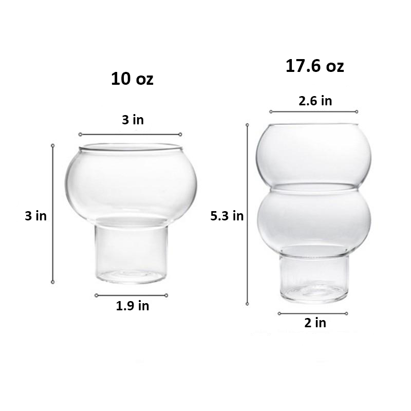 Round Small Large Cocktail Glass Size Chart