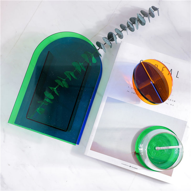 Acrylic Glass Round Rich Colored Tint Non Slip Coaster