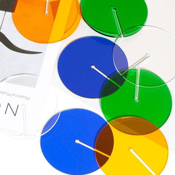 Acrylic Glass Round Rich Colored Tint Non Slip Coaster