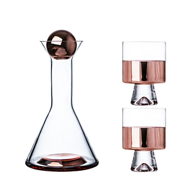 Drinkware European Style Crystal Glass Rose Gold Decanter Wine Set