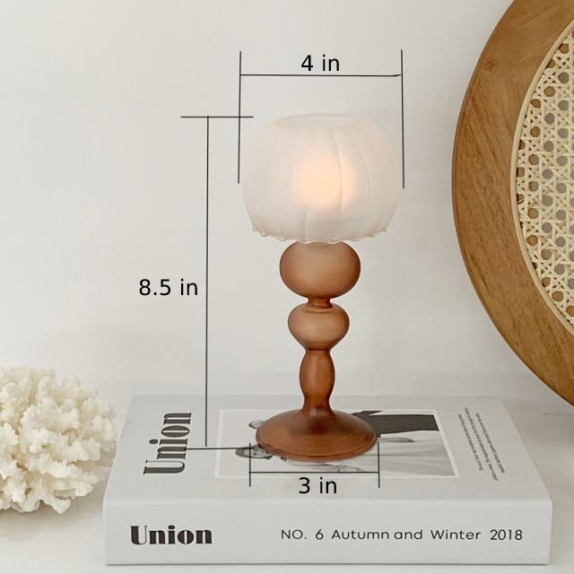 textured sphere holder with abstract body brown and white candle holder