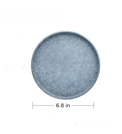 round ceramic ashy gray plate