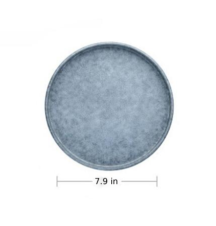 round ceramic ashy gray plate